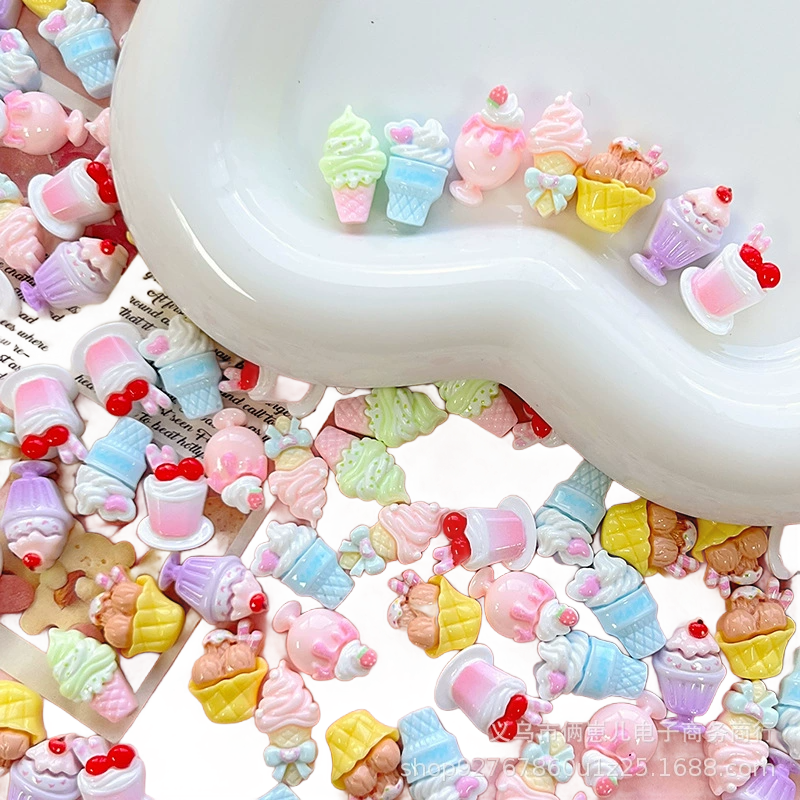 Snowflake Ice Cream Resin Charms