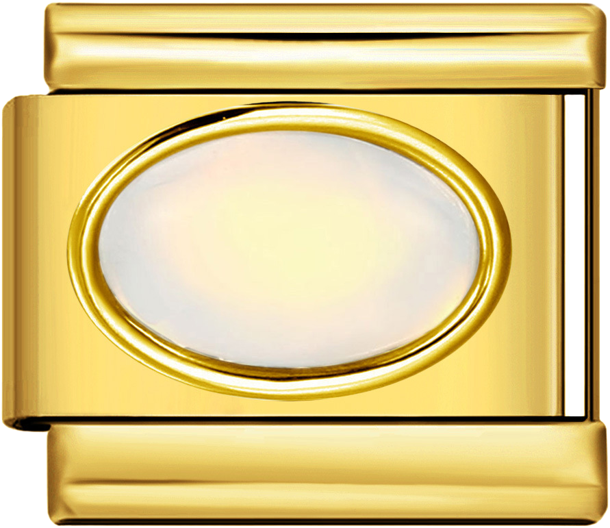 Italian Charm Ring – Oval Gemstone – Gold