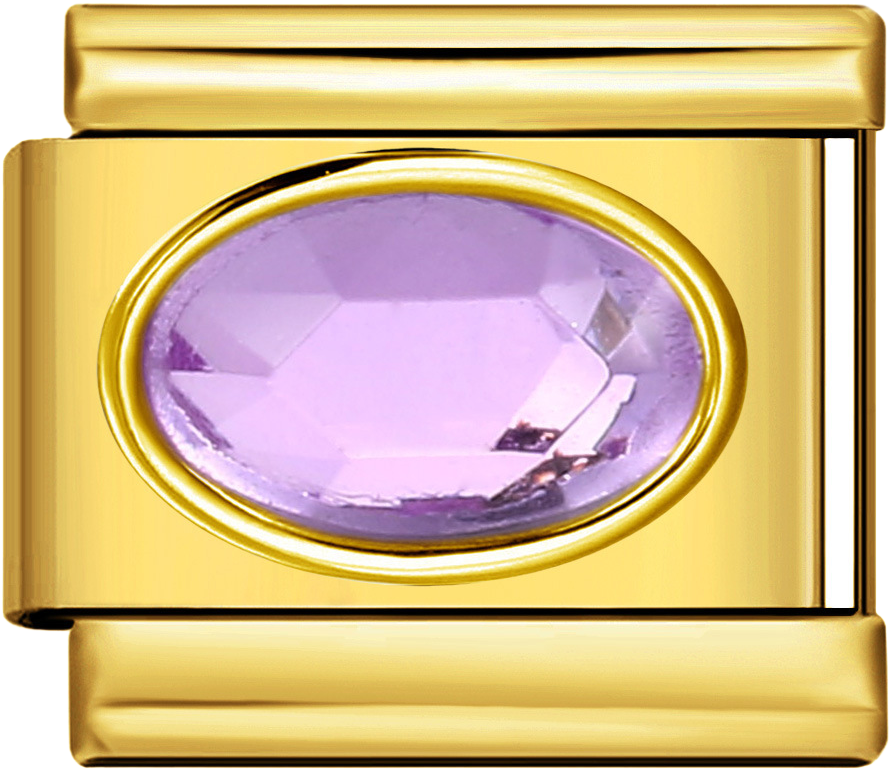 Italian Charm Ring – Oval Gemstone – Gold