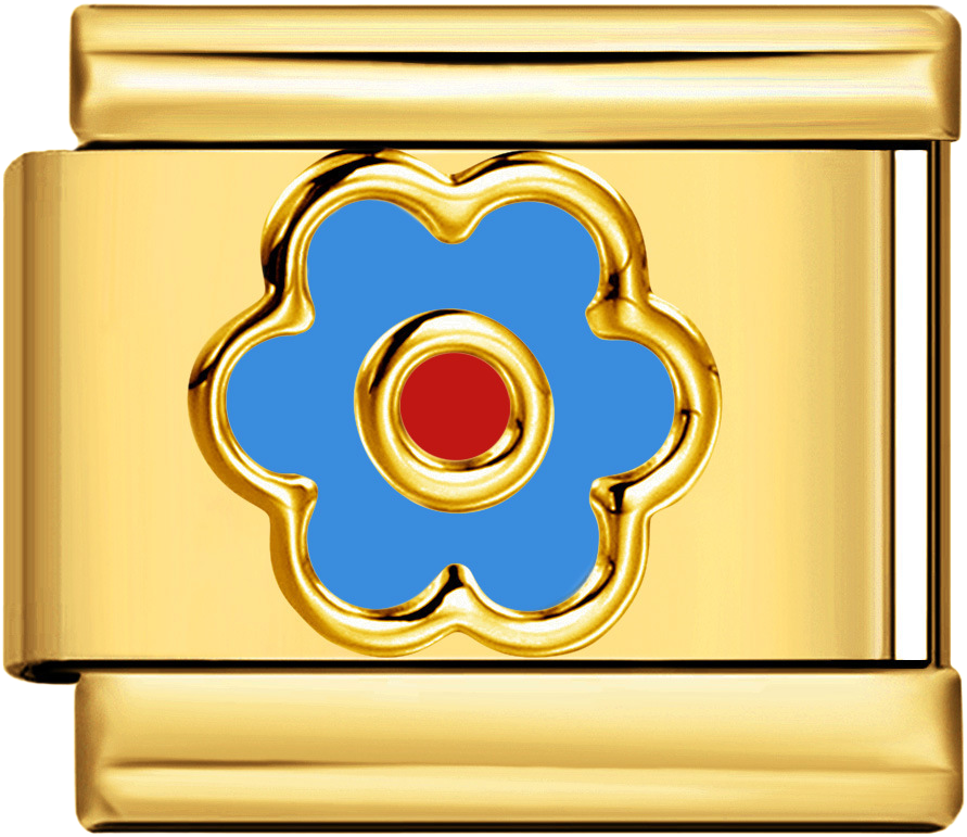 Italian Charm Pendant – Floral – Gold