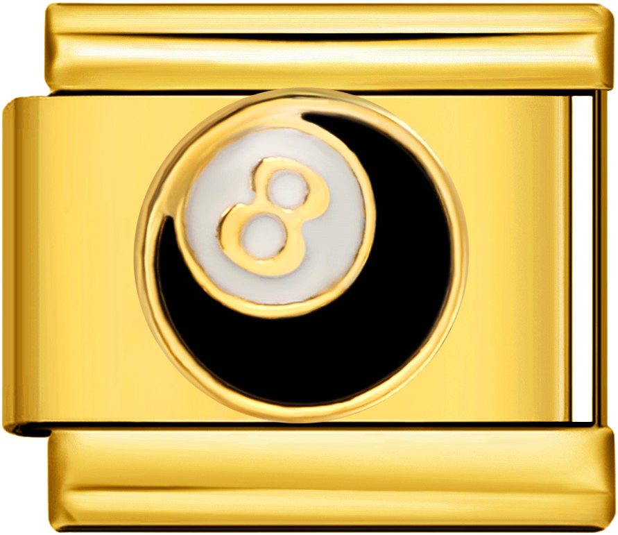 Italian Charm Ring – Gold & Black