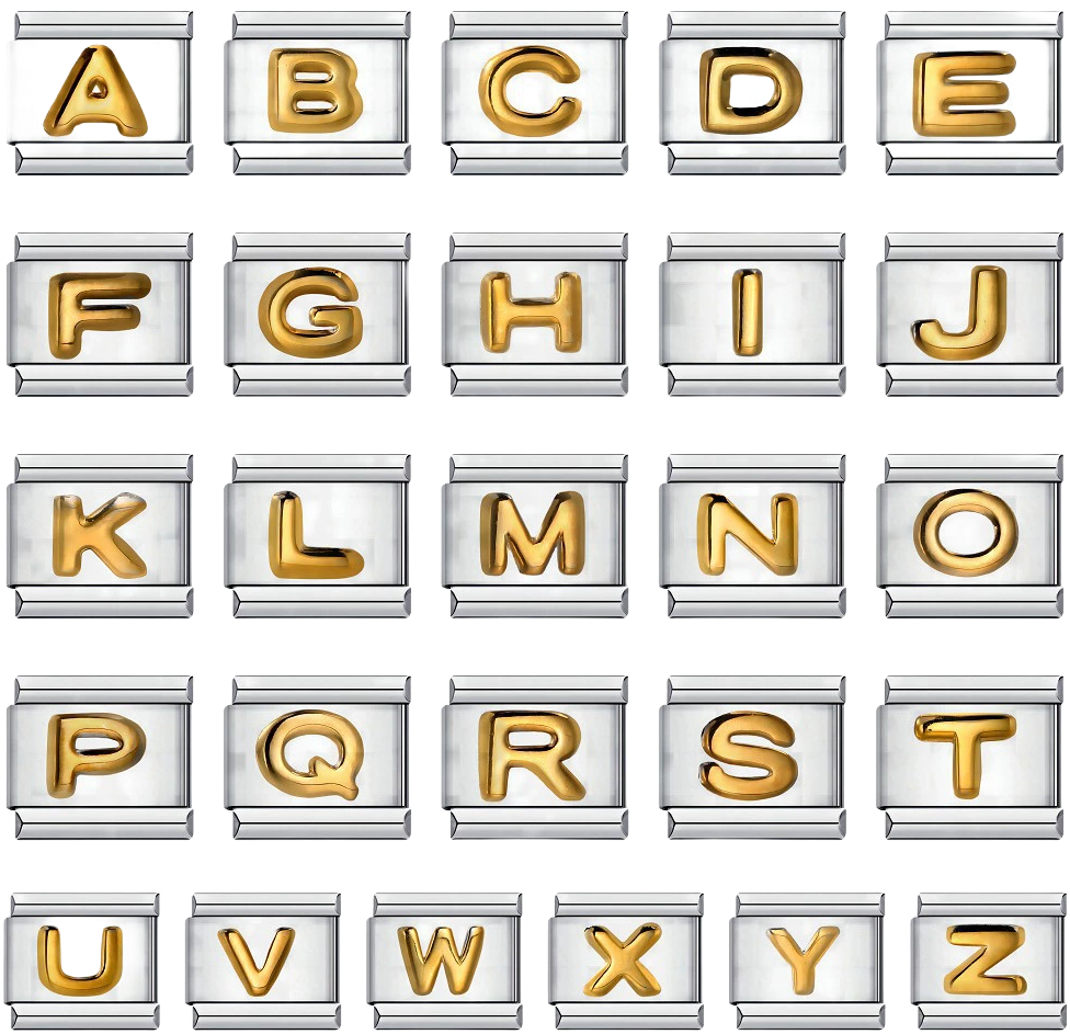 Italian Charm Bracelet – Alphabet – Gold