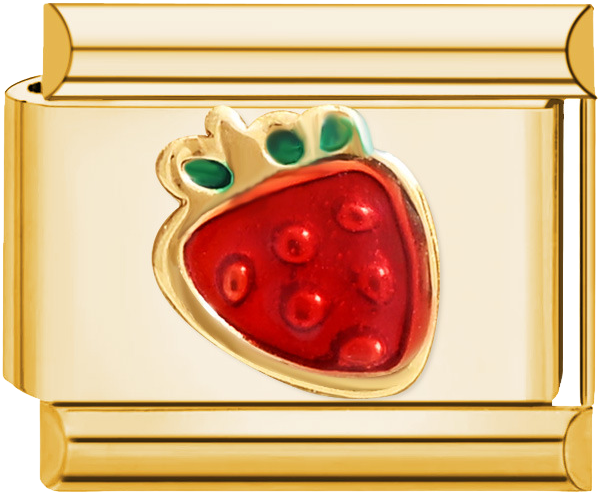 Italian Charm Chain – Cherry & Strawberry – Gold