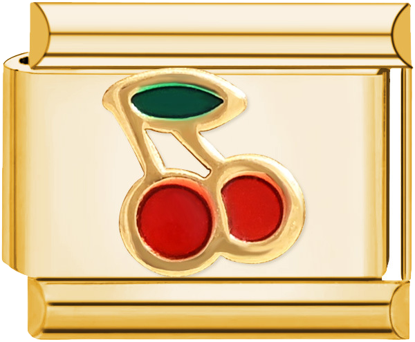 Italian Charm Chain – Cherry & Strawberry – Gold