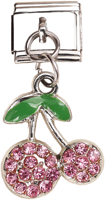 Italian Charm Necklace – Heart & Star – Pink